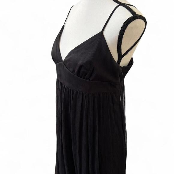 vintage Y2k‎ LAUNDRY 100% SILK BLack Whimsy goth maxi Dress size 10 EUC. - Picture 5 of 8